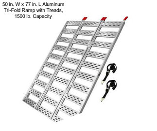 50 in. W x 77 in. L Aluminum Tri-Fold Ramp with Treads, 1500 lb. Capacity