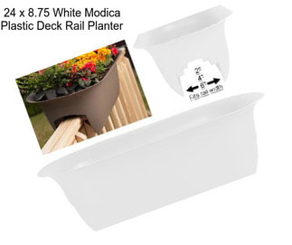 24 x 8.75 White Modica Plastic Deck Rail Planter