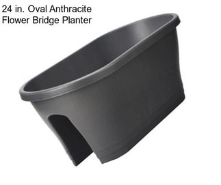 24 in. Oval Anthracite Flower Bridge Planter