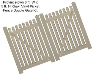 Provincetown 8 ft. W x 5 ft. H Khaki Vinyl Picket Fence Double Gate Kit