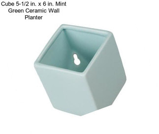 Cube 5-1/2 in. x 6 in. Mint Green Ceramic Wall Planter