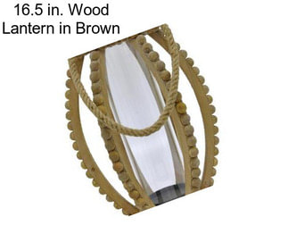 16.5 in. Wood Lantern in Brown