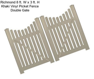 Richmond 8 ft. W x 3 ft. H Khaki Vinyl Picket Fence Double Gate