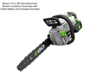 Recon 14 in. 56-Volt Lithium-Ion Electric Cordless Chainsaw with 2.0Ah Battery and Charger Included