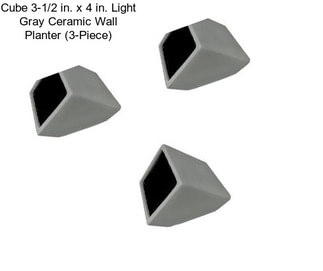 Cube 3-1/2 in. x 4 in. Light Gray Ceramic Wall Planter (3-Piece)