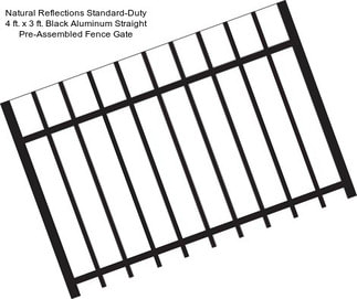 Natural Reflections Standard-Duty 4 ft. x 3 ft. Black Aluminum Straight Pre-Assembled Fence Gate