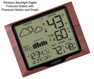 Wireless Backlight Digital Forecast Station with Pressure History and Graph