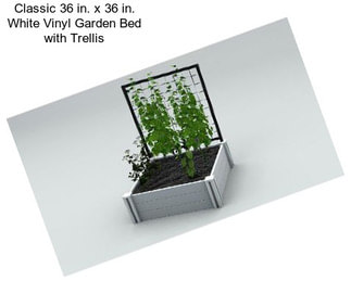 Classic 36 in. x 36 in. White Vinyl Garden Bed with Trellis