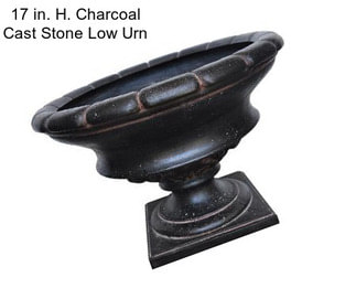 17 in. H. Charcoal Cast Stone Low Urn