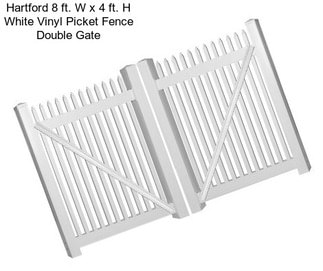 Hartford 8 ft. W x 4 ft. H White Vinyl Picket Fence Double Gate