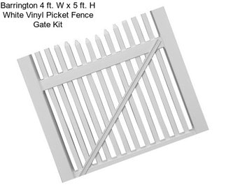 Barrington 4 ft. W x 5 ft. H White Vinyl Picket Fence Gate Kit