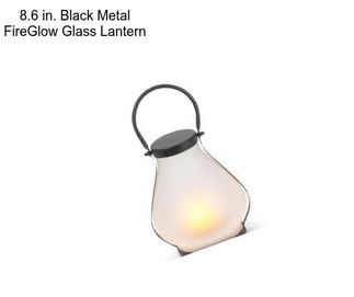 8.6 in. Black Metal FireGlow Glass Lantern