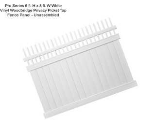 Pro Series 6 ft. H x 8 ft. W White Vinyl Woodbridge Privacy Picket Top Fence Panel - Unassembled