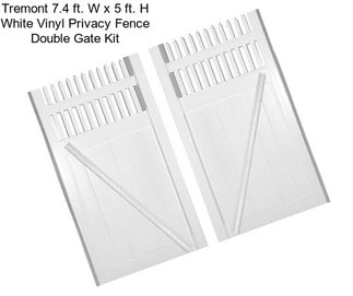 Tremont 7.4 ft. W x 5 ft. H White Vinyl Privacy Fence Double Gate Kit
