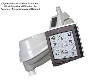 Digital Weather Station 5-in-1 with Wind Speed and Direction for Forecast, Temperature and Rainfall