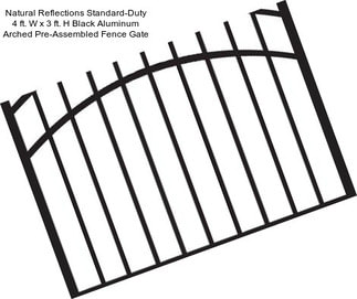 Natural Reflections Standard-Duty 4 ft. W x 3 ft. H Black Aluminum Arched Pre-Assembled Fence Gate