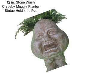 12 in. Stone Wash Crybaby Muggly Planter Statue Hold 4 in. Pot