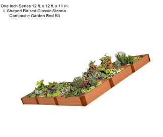 One Inch Series 12 ft. x 12 ft. x 11 in. L Shaped Raised Classic Sienna Composite Garden Bed Kit