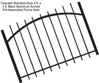 Cascade Standard-Duty 4 ft. x 3 ft. Black Aluminum Arched Pre-Assembled Fence Gate