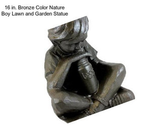 16 in. Bronze Color Nature Boy Lawn and Garden Statue
