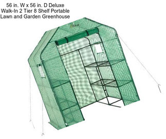 56 in. W x 56 in. D Deluxe Walk-In 2 Tier 8 Shelf Portable Lawn and Garden Greenhouse