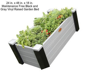 24 in. x 48 in. x 18 in. Maintenance Free Black and Gray Vinyl Raised Garden Bed