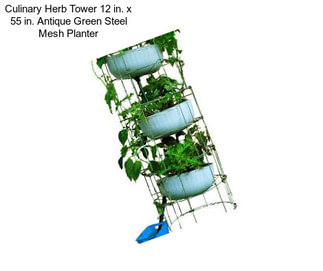 Culinary Herb Tower 12 in. x 55 in. Antique Green Steel Mesh Planter