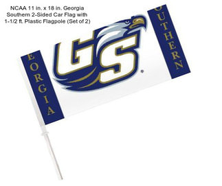 NCAA 11 in. x 18 in. Georgia Southern 2-Sided Car Flag with 1-1/2 ft. Plastic Flagpole (Set of 2)