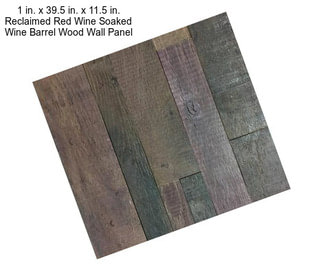 1 in. x 39.5 in. x 11.5 in. Reclaimed Red Wine Soaked Wine Barrel Wood Wall Panel