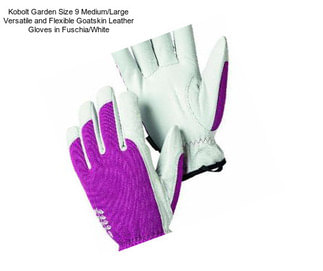 Kobolt Garden Size 9 Medium/Large Versatile and Flexible Goatskin Leather Gloves in Fuschia/White