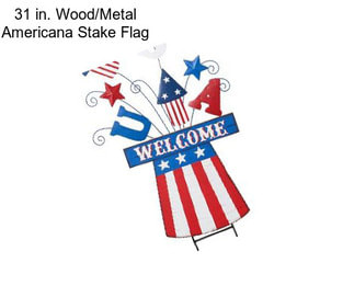31 in. Wood/Metal Americana Stake Flag
