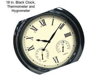 18 in. Black Clock, Thermometer and Hygrometer
