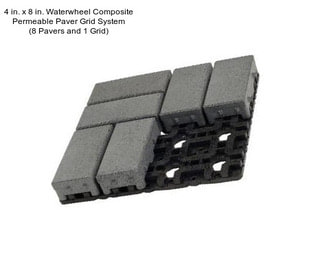 4 in. x 8 in. Waterwheel Composite Permeable Paver Grid System (8 Pavers and 1 Grid)