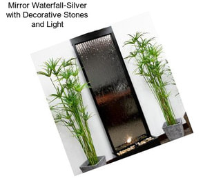 Mirror Waterfall-Silver with Decorative Stones and Light