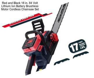 Red and Black 18 in. 84 Volt Lithium Ion Battery Brushless Motor Cordless Chainsaw Set