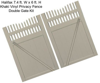 Halifax 7.4 ft. W x 6 ft. H Khaki Vinyl Privacy Fence Double Gate Kit