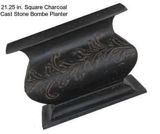 21.25 in. Square Charcoal Cast Stone Bombe Planter