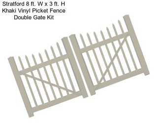 Stratford 8 ft. W x 3 ft. H Khaki Vinyl Picket Fence Double Gate Kit