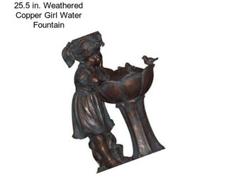 25.5 in. Weathered Copper Girl Water Fountain