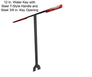 12 in. Water Key with Steel T-Style Handle and Steel 3/8 in. Key Opening