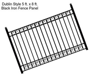 Dublin Style 5 ft. x 8 ft. Black Iron Fence Panel