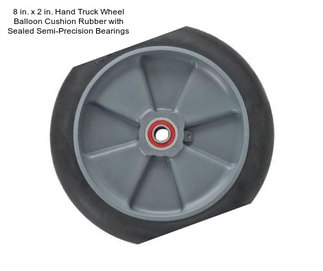8 in. x 2 in. Hand Truck Wheel Balloon Cushion Rubber with Sealed Semi-Precision Bearings