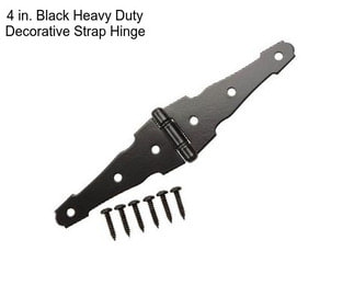 4 in. Black Heavy Duty Decorative Strap Hinge