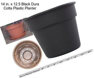 14 in. x 12.5 Black Dura Cotta Plastic Planter
