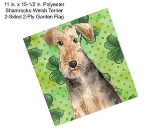 11 in. x 15-1/2 in. Polyester Shamrocks Welsh Terrier 2-Sided 2-Ply Garden Flag