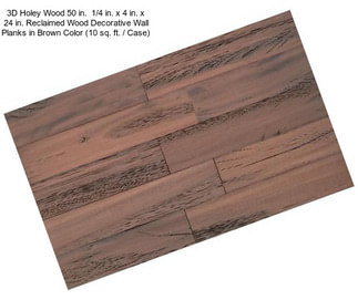 3D Holey Wood 50 in.  1/4 in. x 4 in. x 24 in. Reclaimed Wood Decorative Wall Planks in Brown Color (10 sq. ft. / Case)