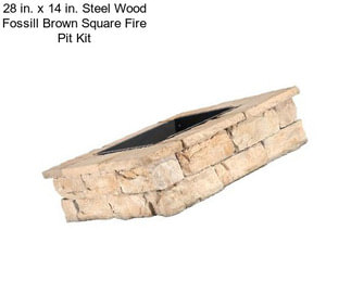 28 in. x 14 in. Steel Wood Fossill Brown Square Fire Pit Kit