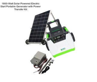 1800-Watt Solar Powered Electric Start Portable Generator with Power Transfer Kit