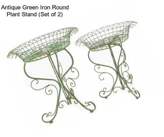 Antique Green Iron Round Plant Stand (Set of 2)