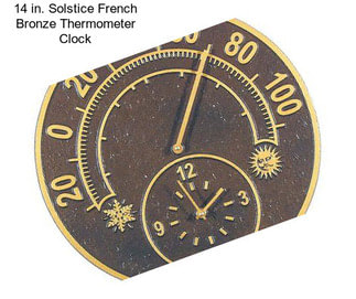 14 in. Solstice French Bronze Thermometer Clock